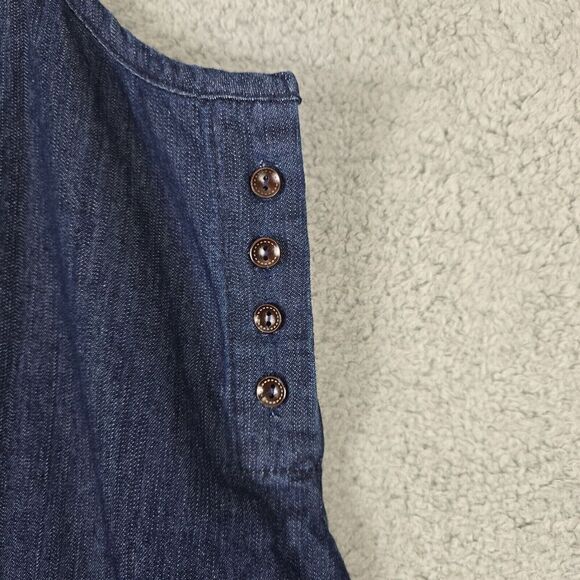 Womens Denim Jumpsuit‎ Balloon Pants Blue Oversized Romper Drop Crotch Hobo - Picture 7 of 8